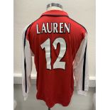 Arsenal 2000/2001 Match Worn Football Shirt: Red long sleeve home shirt made by Nike with