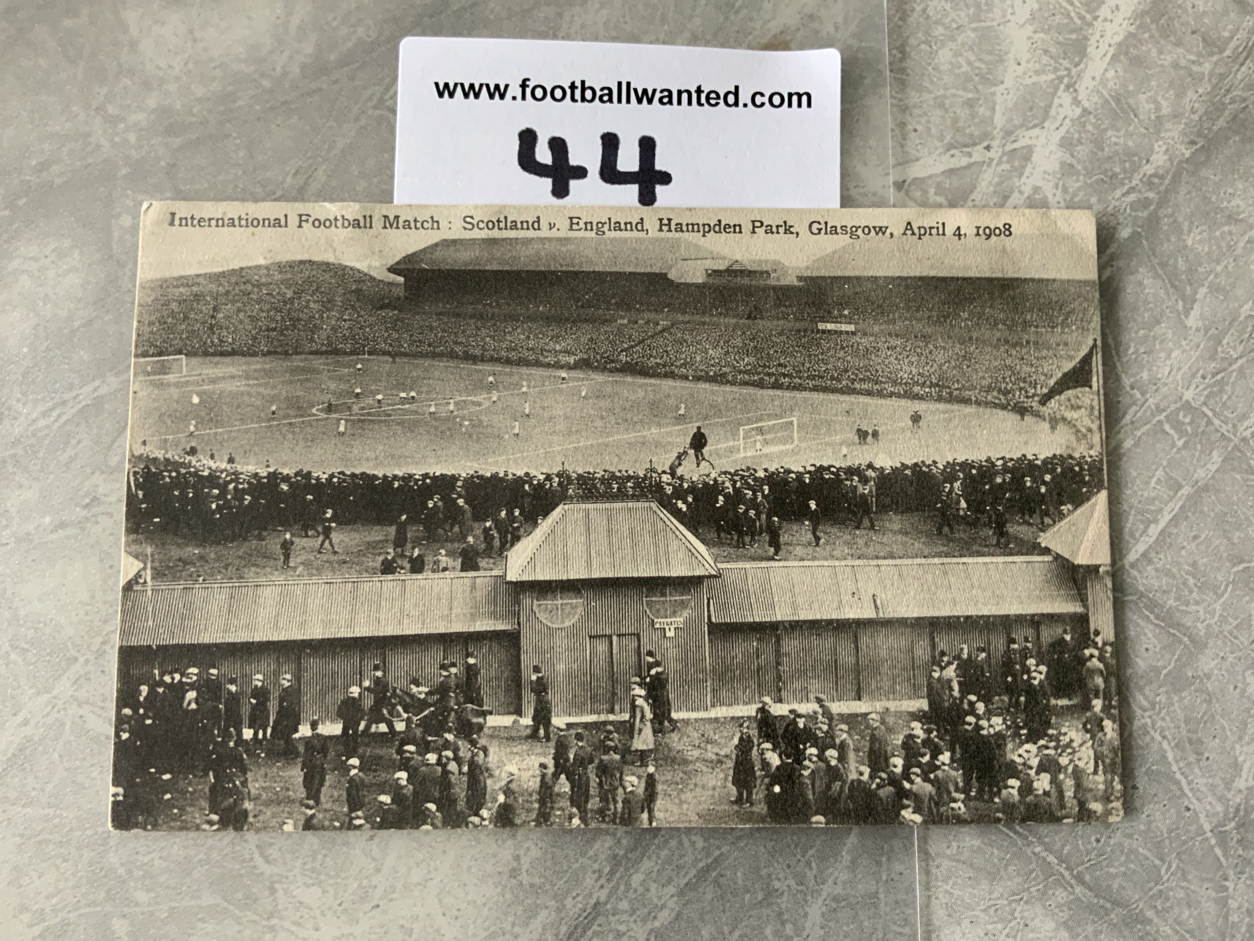 England v Scotland 1908 Football Postcard: Fair/good condition with writing to rear and stamp