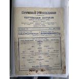 1940s Tottenham Home Football Programmes: 46/47 x 9 including Practice Match, 47/48 x 11, 48/49 x 11