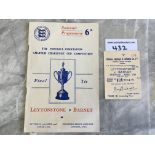 1948 Amateur Cup Final Programme + Ticket: Leytonstone v Barnet played at Chelsea on 17 4 1948. Both