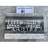 Coventry City 1911/1912 Football Team Postcard: Fair/good condition with players names underneath.