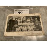 1911/1912 Shrewsbury Town Football Postcard: Poor condition to include exact replica group.