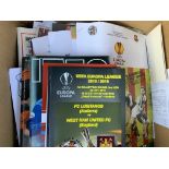 West Ham Away European + Minor Cup Football Programmes: Mainly modern to include some team sheets. A