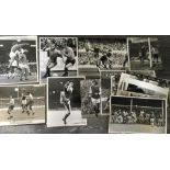 1970s Football Press Photos: Black and white including portrait and action shots all with press