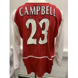Arsenal 2003/2004 Match Worn Football Shirt: Red long sleeve home shirt made by Nike with 02