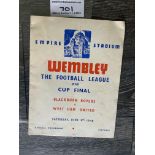 1940 FA Cup Final Football Programme: Blackburn v West Ham strictly speaking named the War Cup Final