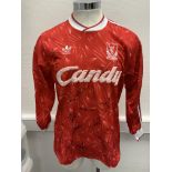 Liverpool 88/89 Match Worn Signed Home Football Shirt: Excellent condition Adidas long sleeve with