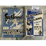 Scotland v England Football Programmes: 1948 good and 1952 with fold and tears. (2)