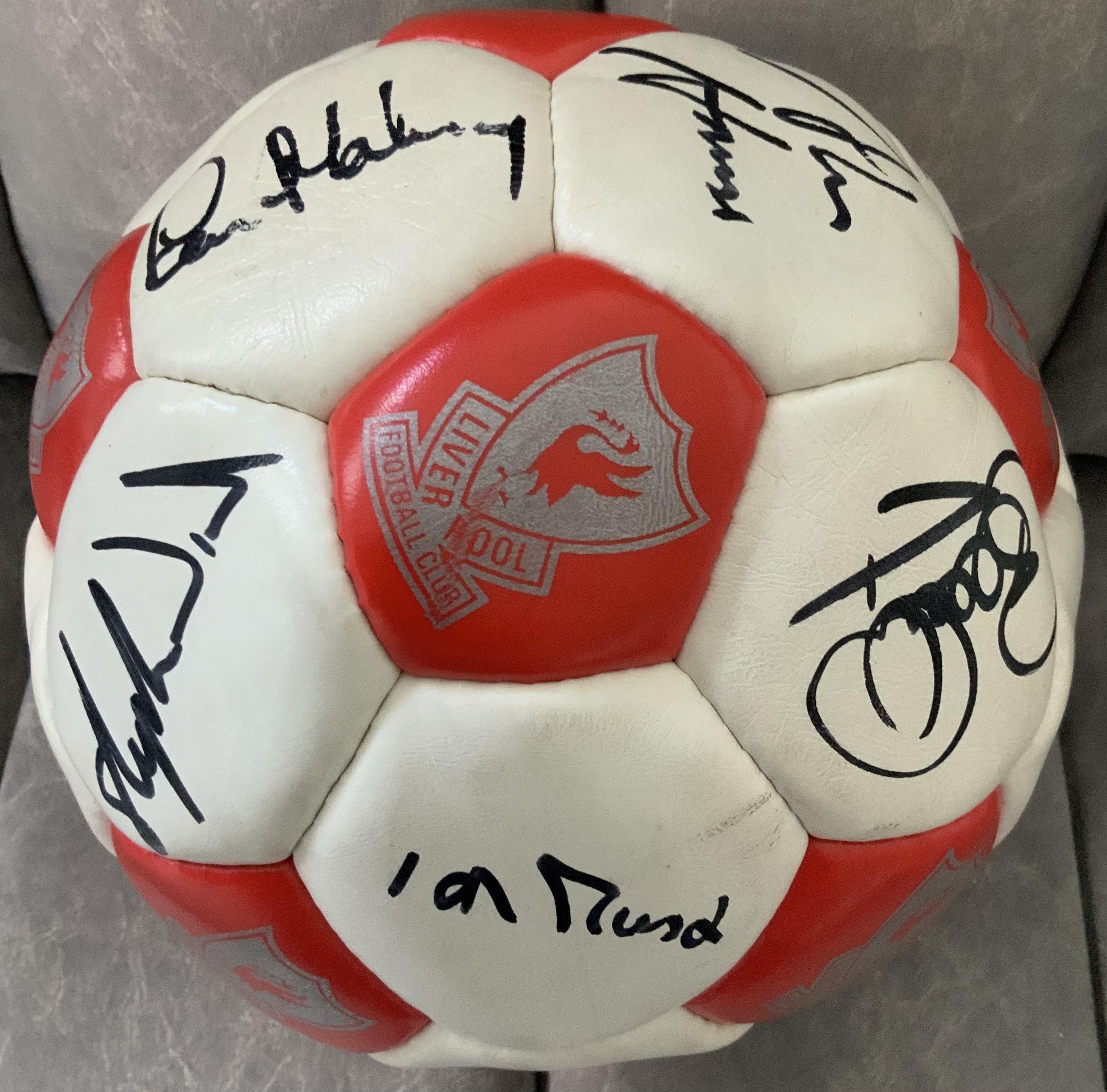 Liverpool 88/89 FA Cup Winners Signed Football: Official Liverpool ball with genuine autographs