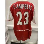 Arsenal 2003/2004 Match Worn Football Shirt: Red short sleeve home shirt made by Nike with 02