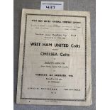 55/56 West Ham v Chelsea SJFC Final Football Programme: Good with no team changes played at Upton