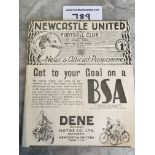 35/36 Newcastle United v Sheffield Wednesday FA Cup Football Programme: Very good condition with