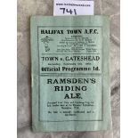 32/33 Halifax v Gateshead Football Programme: Division 3 North match in good condition with no