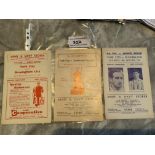 York City 1950s Home FA Cup Football Programmes: 54/55 Tottenham, 55/56 Sunderland, 57/58