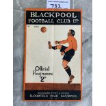 31/32 Blackpool v West Brom Football Programme: Division 1 match in very good condition with no team