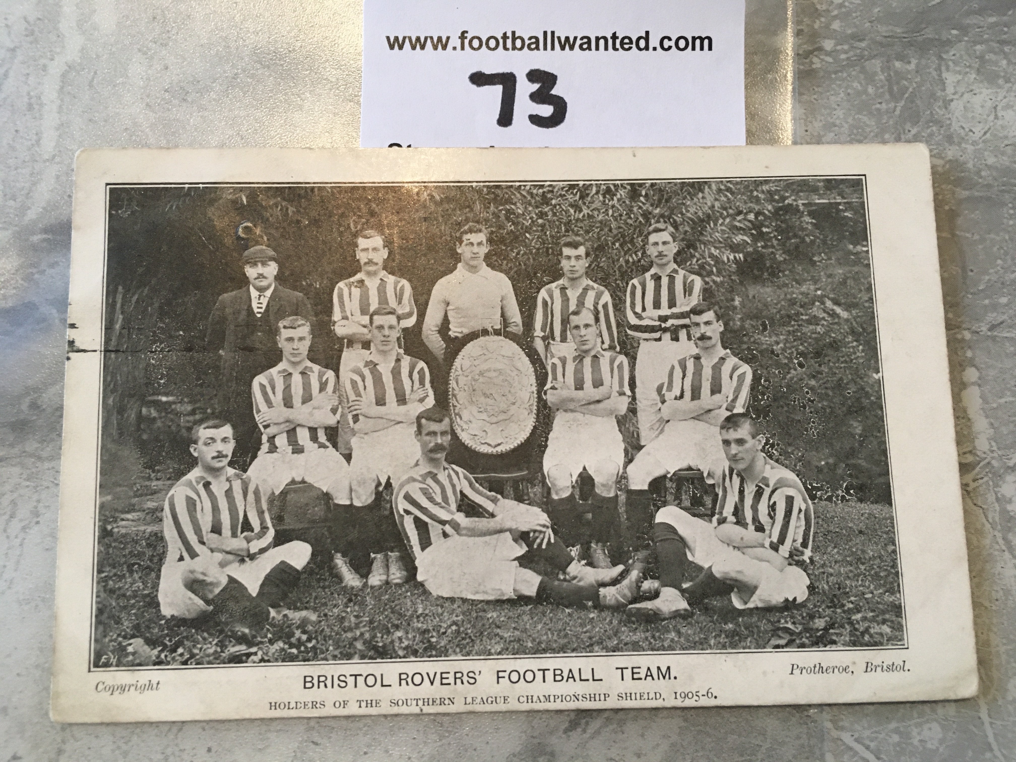 Bristol Rovers 1905/1906 Football Team Postcard: Very good condition with pencilled message and