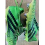 Fabianski Arsenal West Ham + Poland Match Worn Football Boots: Pair of green Adidas boots in