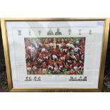 Manchester United Legends Of Old Trafford Football Print: Stunning item nicely framed hand signed in