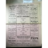 1907/1908 Chester v Birkenhead Football Programme: Combination League dated 12 10 1907 in very