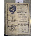 36/37 Chesterfield v Leicester City Football Programme: 2nd Division match dated 17 4 1937. Fair