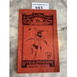 1937 FA Cup Semi Final Football Programme: West Brom v Preston at Arsenal. Fair/good condition