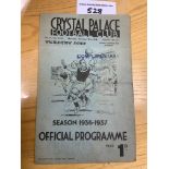 36/37 Crystal Palace v Walthamstow Avenue Football Programme: London Challenge Cup 4 pager in good