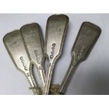 A set of six silver Victorian forks 338 grams