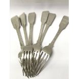 Six Hallmarked silver forks weighing approximately