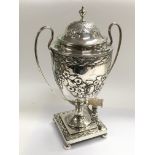 A fine quality late 18th Century silver samovar, a