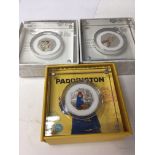 Three Royal mint silver proof 50p Paddington and B