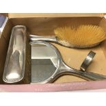 A Collection of silver back dressing table items t