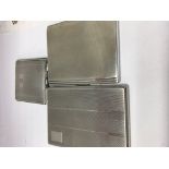 Three silver cigarette cases 409 grams