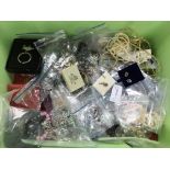 A large box of costume jewellery.