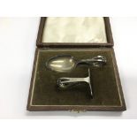 A cased silver christening set, Sheffield hallmark