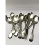 A collection of Hallmarked silver spoons weighing