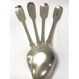 Four silver Hallmarked spoons weighing in total ap