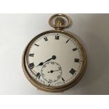 A 9carat gold cased button wind pocket watch for s