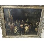 A gilt framed print of 17th Century figures about
