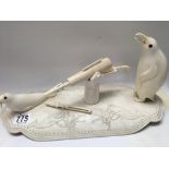 A whale bone Inuit carving in the form of a pengui