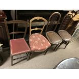2 vintage bentwood chairs together with 2 Edwardia