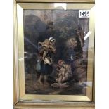 A framed Victorian watercolour in gilt frame of a