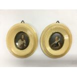 A pair of early 20th Century portrait miniatures o
