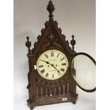 A Grand Victorian gothic walnut bracket clock make