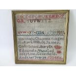 A Victorian sampler dated 1888.