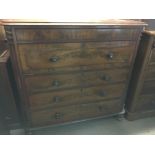 A large mahogany Victorian chest of drawers fitted