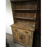 A Vernacular rustic scrub pine kitchen dresser of