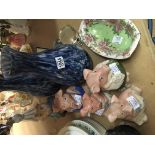 A set of NatWest ceramic pigs a pair of blue art g