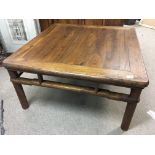 A square Chinese hardwood coffee table. Size 100cm