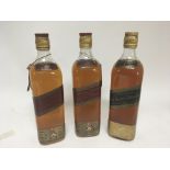 Three vintage bottles of Johnnie Walker Old Scotch