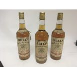 Three Bottles of Vintage Bells whisky very good le